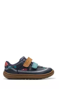 Детская обувь с принтом флеш-трак Clarks, синий