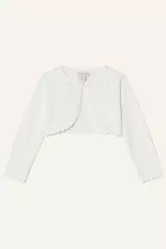 Детская одежда Кремовый 3D кардиган с декоративными цветами Monsoon, бежевый