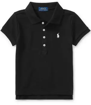 Детская одежда Polo Ralph Lauren Рубашка-поло в сетку для маленьких девочек 2T-6X, черный
