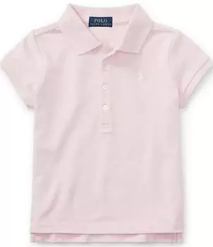 Детская одежда Polo Ralph Lauren Рубашка-поло в сетку для маленьких девочек 2T-6X, розовый