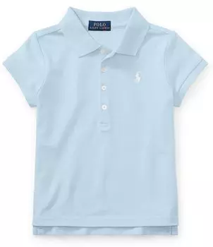 Детская одежда Polo Ralph Lauren Рубашка-поло в сетку для маленьких девочек 2T-6X, синий