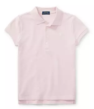 Детская одежда Polo Ralph Lauren Сетчатая рубашка-поло с короткими рукавами для больших девочек 7–16 лет, розовый
