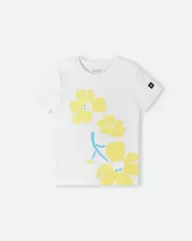 Детская охлаждающая футболка Vauhdikas Reima, цвет Off White/Yellow
