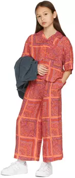 Детская оранжево-розовая укороченная рубашка с узором пейсли Repose AMS