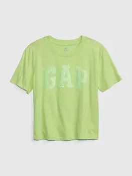 Детская органическая футболка с логотипом Gap, зеленый