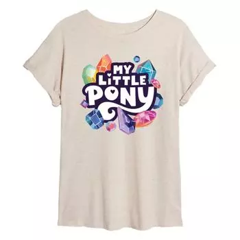Детская оверсайз футболка My Little Pony с кристаллами Licensed Character, бежевый