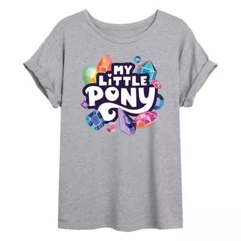 Детская оверсайз футболка My Little Pony с кристаллами Licensed Character, серый