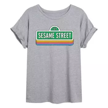 Детская оверсайз футболка Sesame Street Licensed Character, серый