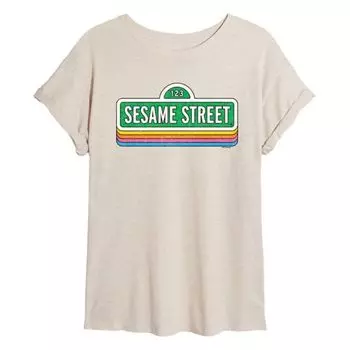 Детская оверсайз футболка Sesame Street Licensed Character, бежевый