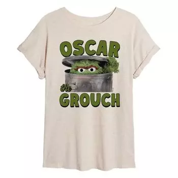 Детская оверсайз футболка "Улица Сезам" с Оскаром Licensed Character, бежевый