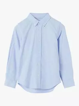 Детская оксфордская рубашка из органического хлопка Polarn O. Pyret, синий