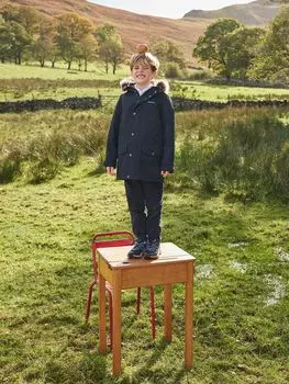 Детская парка Ripley с капюшоном из искусственного меха Barbour, черный