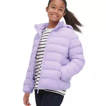 Детская парка Uniqlo Warm Padded Washable Hooded, пурпурный