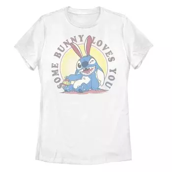 Детская пасхальная футболка Disney's Lilo & Stitch с рисунком «Some Bunny Loves You» Licensed Character
