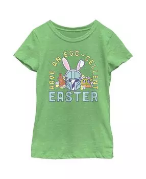 Детская пасхальная футболка «Звёздные войны: Мандалорец с яйцом» для девочек Disney Lucasfilm