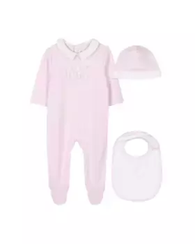 Детская пижама из 100% хлопка с подходящей шапкой и нагрудником Michael Kors, цвет Rosa