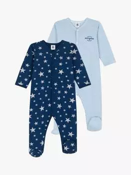 Детская пижама в тонкую полоску Petit Bateau, синий/разноцветный