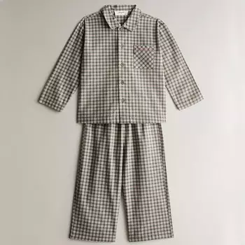 Детская пижама Zara Home Christmas Check Flannel, 2 предмета, зеленый/мультиколор