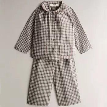 Детская пижама Zara Home Christmas Check Flannel, 2 предмета, зеленый/мультиколор