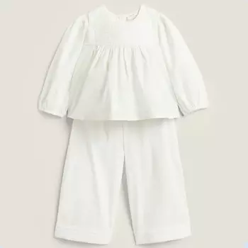Детская пижама Zara Home Embroidered, 2 предмета, белый