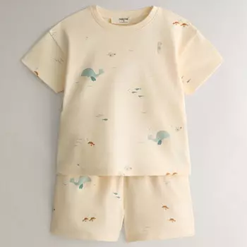 Детская пижама Zara Home Whale, 2 предмета, кремовый