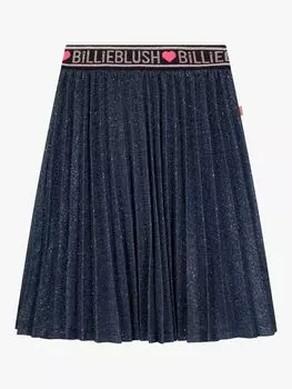 Детская плиссированная юбка Billieblush Metallic, темно-синяя