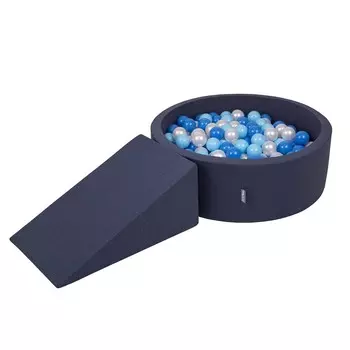 Детская площадка из пенопласта Kiddymoon Ppzp-Ok30D-112 с шариками Темно-синий: Babyblue-Blue-Pera Pool 100/Wedge L