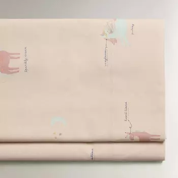 Детская плоская простыня Zara Home Unicorn, розовый