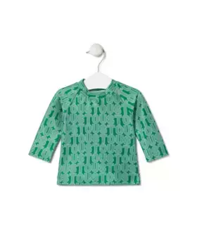 Детская пляжная футболка с принтом и линейным логотипом Tous, зеленый