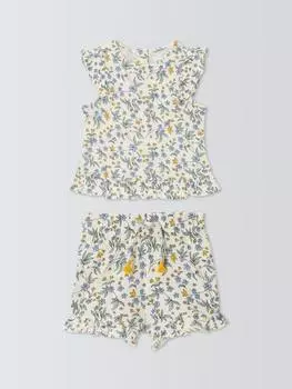 Детская пляжная пижама с рюшами John Lewis, разноцветный