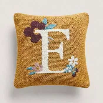 Детская подушка Zara Home Letter Е, желто-коричневый