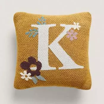 Детская подушка Zara Home Letter K, желто-коричневый