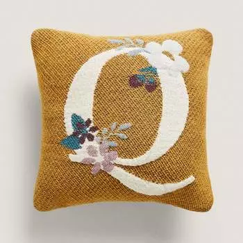 Детская подушка Zara Home Letter Q, желто-коричневый