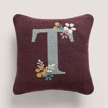 Детская подушка Zara Home Letter T, бордовый