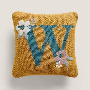 Детская подушка Zara Home Letter W, желто-коричневый