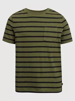Детская полосатая футболка Gap, зеленый