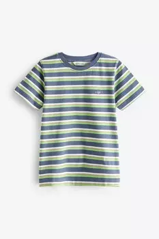 Детская полосатая футболка со щитом Gant, синий