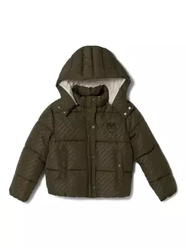 Детская полосатая стеганая куртка Pinko Kids, зеленый
