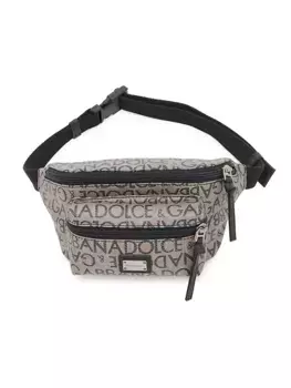 Детская поясная сумка с жаккардовым логотипом Dolce&Gabbana, коричневый