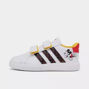 Детская повседневная обувь Adidas x Disney Mickey Mouse Grand Court для малышей, белый