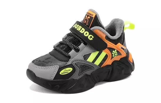 Детская повседневная обувь для детей, кроссовки, кроссовки Bobdog, цвет Black/flashing green