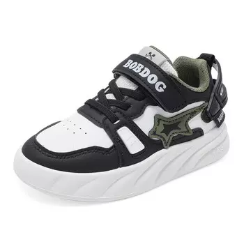 Детская повседневная обувь для детей, кроссовки, кроссовки Bobdog, черный/белый