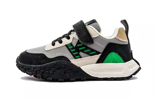 Детская повседневная обувь для детей, кроссовки, кроссовки Kappa Kids, черный/зеленый