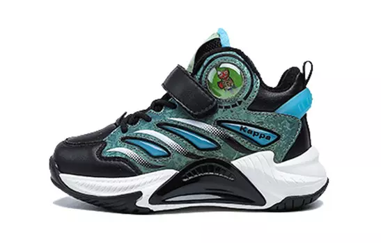 Детская повседневная обувь для детей, кроссовки, кроссовки Kappa Kids, цвет Black and green plush