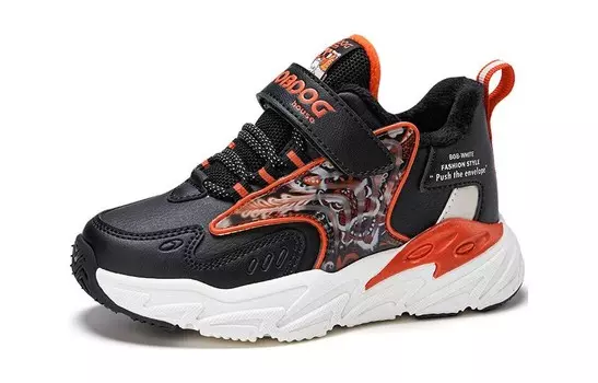 Детская повседневная обувь для детей, кроссовки, кроссовки Bobdog House, черный/оранжевый
