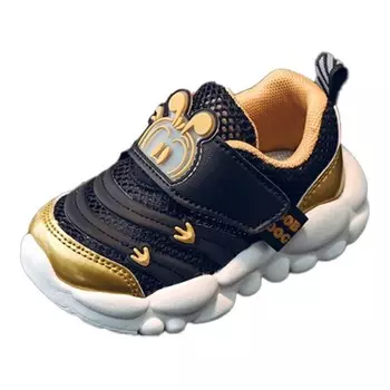 Детская повседневная обувь для детей, кроссовки, кроссовки Bobdog, цвет Black/Gold