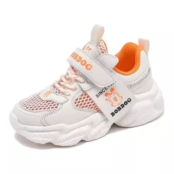 Детская повседневная обувь для детей, кроссовки, кроссовки Bobdog, цвет Beige/Fire Orange (Upgraded Ver.)