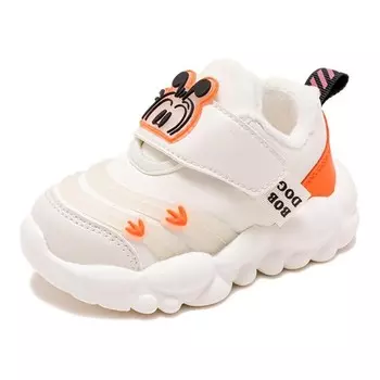 Детская повседневная обувь для детей, кроссовки, кроссовки Bobdog, цвет Beige/Fire Orange 53017 [Upgraded Version]