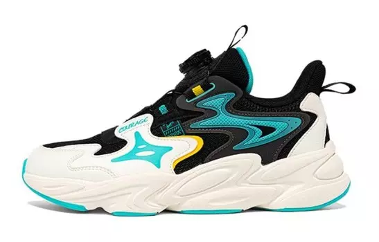 Детская повседневная обувь для начальной школы, кроссовки, кроссовки 361°Kids, черный/белый/зеленый