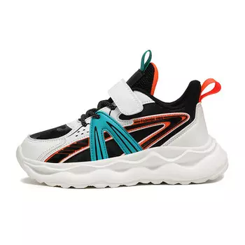 Детская повседневная обувь для начальной школы, кроссовки, кроссовки Robinhood, черный/оранжевый